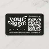 Gothic Skulls & Ravens Dark Halloween QR Code Visitenkarte (Rückseite)