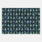 Gothic Skulls Red Lila Blue Christmas Trees Geschenkpapier Set (Vorderseite 3)