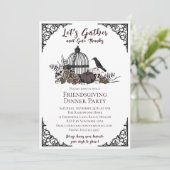 Gothic Skulls & Rose Danke an die Freundschaft Einladung (Stehend Vorderseite)