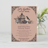 Gothic Skulls & Rose Danke an die Freundschaft Einladung (Stehend Vorderseite)