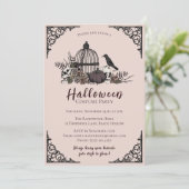 Gothic Skulls & Rose Danke an die Freundschaft Einladung (Stehend Vorderseite)