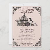 Gothic Skulls & Rose Danke an die Freundschaft Einladung (Vorderseite)