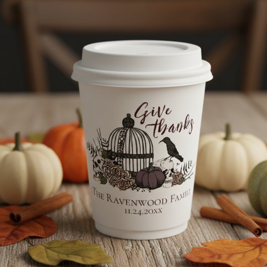 Gothic Skulls & Rose Danke an die Freundschaft Pappbecher