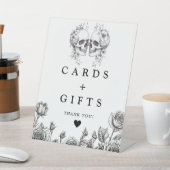 Gothic Skulls Schwarz-Weiß-Karten und Geschenke Sockelschild (In SItu)