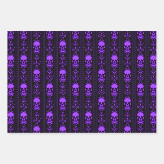 Gothic Skulls & Stripes Collection Geschenkpapier Set (Vorderseite 2)