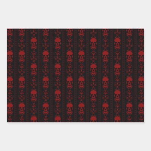 Gothic Skulls & Stripes Collection Geschenkpapier Set (Vorderseite 3)