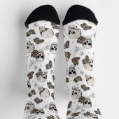 Gothic Skulls und Rose Blumenbeete Socken (Oben)