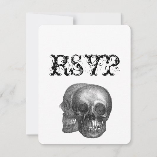 Gothic Skulls Wedding RSVP (Vorderseite)