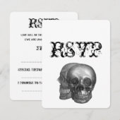 Gothic Skulls Wedding RSVP Karte (Vorne/Hinten)