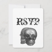 Gothic Skulls Wedding RSVP Karte (Vorderseite)