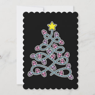 Gothic Skulls Weihnachtsbaum Flat Grußkarte Einladung