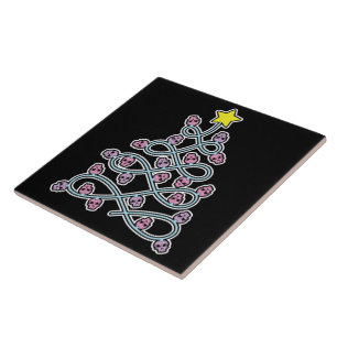 Gothic Skulls Weihnachtsbaum Tile Fliese