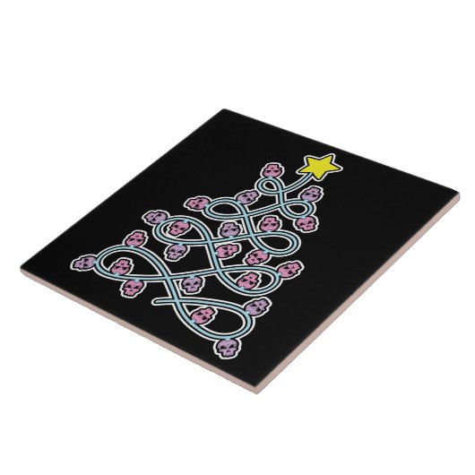 Gothic Skulls Weihnachtsbaum Tile Fliese (Seite)