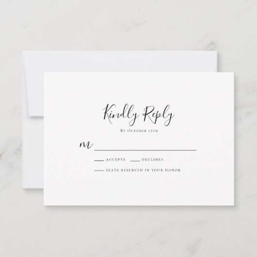 Gothic Slate Skull Rose | Hochzeit RSVP Karte (Vorderseite)