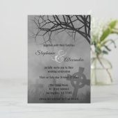 Gothic Smoke Friedhof Hochzeitseinladung Einladung (Stehend Vorderseite)
