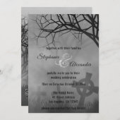 Gothic Smoke Friedhof Hochzeitseinladung Einladung (Vorne/Hinten)