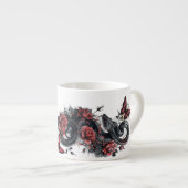 Gothic Snake & Red Flowers Tasse – Dunkle Botanik (Vorderseite Rechts)