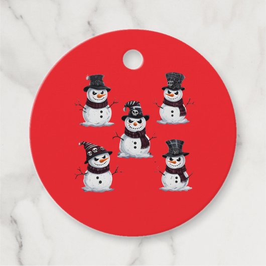 Gothic Snowman Geschenkanhänger (Vorderseite)