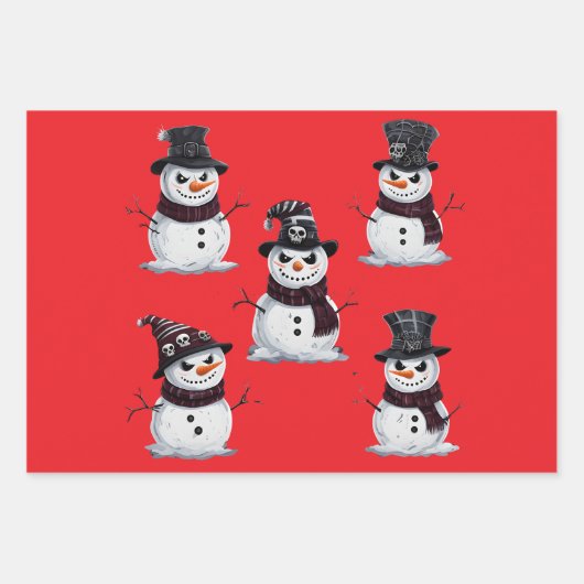 Gothic Snowman Geschenkpapier Set (Vorderseite)