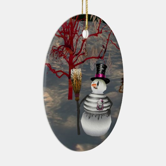 Gothic Snowman Oval Ornament (Rechts)