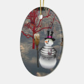 Gothic Snowman Oval Ornament (Links)