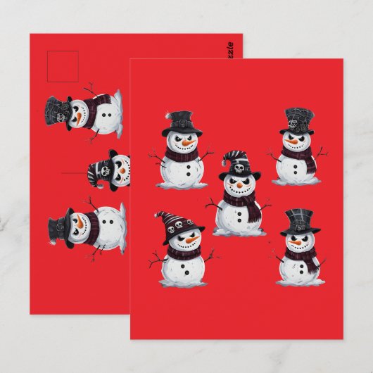Gothic Snowman Postkarte (Vorne/Hinten)