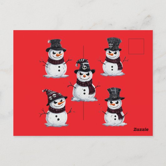 Gothic Snowman Postkarte (Rückseite)