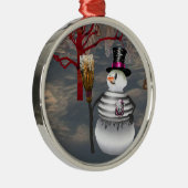 Gothic Snowman Round Ornament (Rechts)