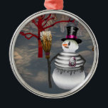 Gothic Snowman Round Ornament<br><div class="desc">Viele Menschen, die einzigartige Ornamente kaufen und sammeln, finden in ihren Sake-Ornamenten eine besondere Bedeutung. Das Sammeln von Ornamenten ist eine großartige Möglichkeit, sich an Liebende während der Winterferien oder für besondere Veranstaltungen zu erinnern. Ornamente sind Dekorationen, mit denen Weihnachtsbäume, Zuhause, Büros und Außenräume während der Winterferien geschmückt werden. Die...</div>