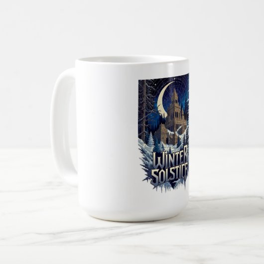 Gothic Solstice T-Shirt, Premium Dark Academia Kaffeetasse (Vorderseite Links)