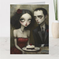 Gothic-Sonderling-Paar goth Hochzeitstag Grußkarte