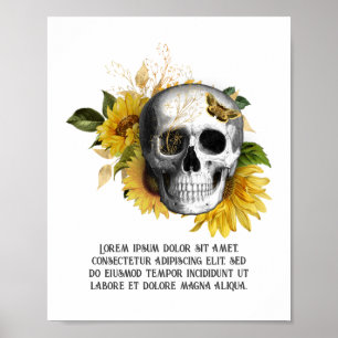Gothic Sonnenblumen Skelett Poster