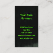 Gothic Space Alien Skull Neon Green Black UFO Visitenkarte (Rückseite)