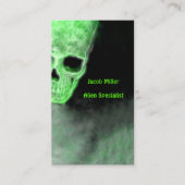 Gothic Space Alien Skull Neon Green Black UFO Visitenkarte (Vorderseite)