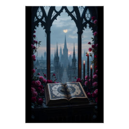 Gothic Spellbook Window Poster