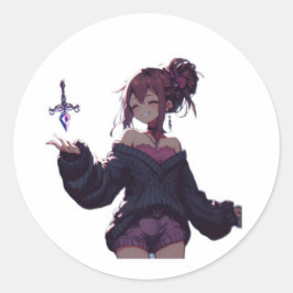 Gothic Spellcaster Anime Mädchen Aufkleber