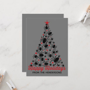 Gothic Spider Christmas Tree Karte