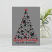 Gothic Spider Christmas Tree Karte (Stehend Vorderseite)