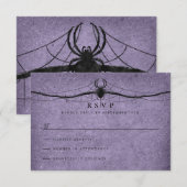 Gothic Spider Halloween Wedding RSVP Karte (Vorne/Hinten)