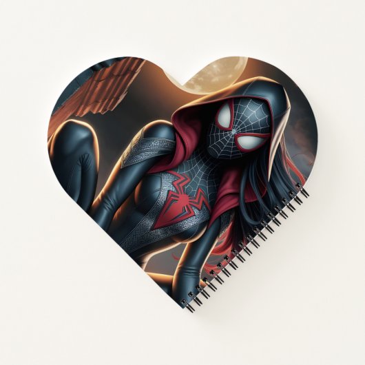 Gothic Spider Hero Heart Notebook Notizblock (Rückseite)