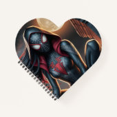Gothic Spider Hero Heart Notebook Notizblock (Vorderseite)
