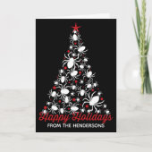 Gothic Spider Holiday Tree Karte (Vorderseite)