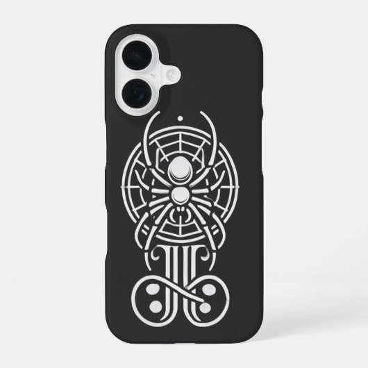 Gothic Spider Monogramm iPhone 16 Hülle (Rückseite)
