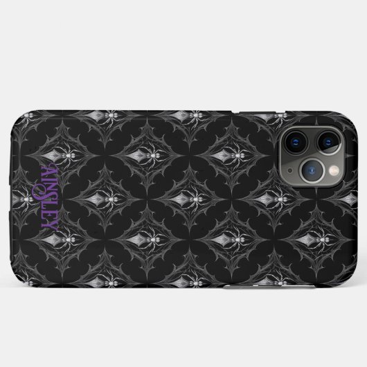 Gothic Spider Pattern Black Case-Mate iPhone Hülle (Rückseite (Horizontal))