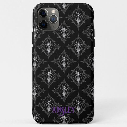 Gothic Spider Pattern Black Case-Mate iPhone Hülle (Rückseite)