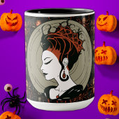 Gothic Spider Queen, Dark and Eleganto Halloween Tasse