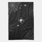 Gothic Spider Web Halloween Black & White Geschirrtuch (Vertikal)