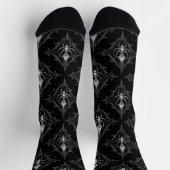 Gothic Spider Web Schwarz-Weiß Socken (Oben)
