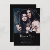 Gothic Spiders Foto Wedding Dankeskarte (Vorne/Hinten)