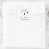 Gothic Spiders Schwarz-weißes Halloween-Party Quadratischer Aufkleber (Tasche)